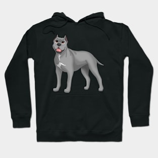 Gray Cane Corso Dog (Cropped Ears) Hoodie